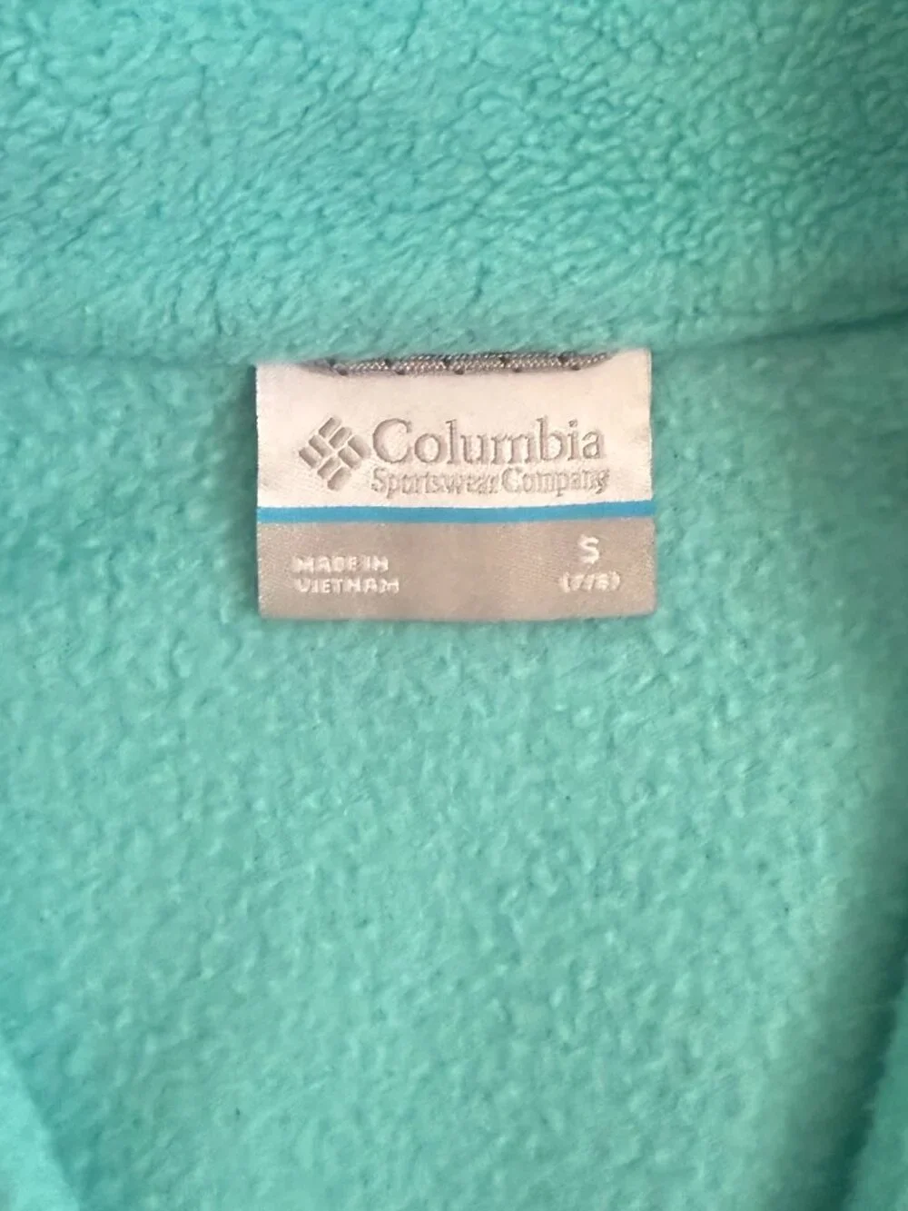Columbia Girls S (7/8) Aqua Full Zip Fleece Jacket